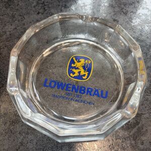 Vintage Lowenbrau Glass Ashtray